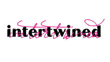intertwined logo type hot pink